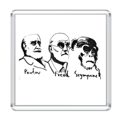 Магнит с принтом Павлов-Фрейд-Шимпанзе