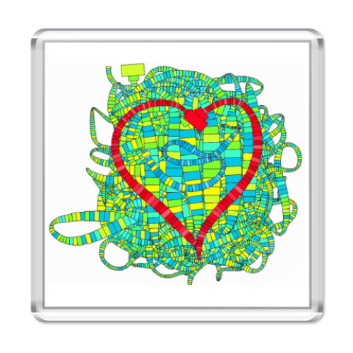 Магнит с принтом Люблю хаос