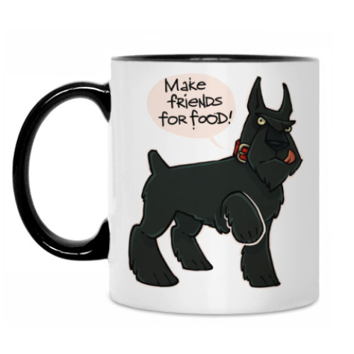Кружка с принтом Дружу за еду!