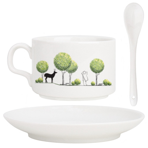 Кофейный набор с принтом Олень