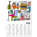 Календарь A2 2026, белый новый год