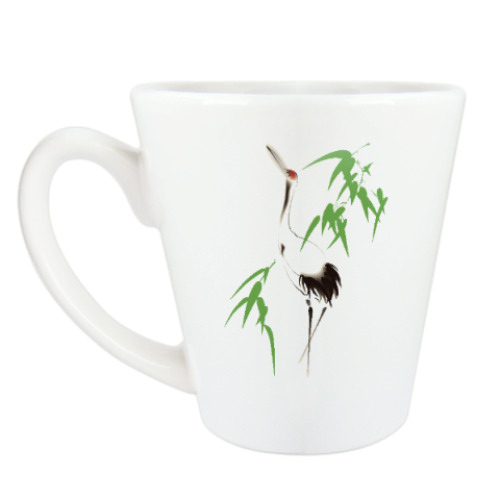 Чашка Латте с принтом Аист