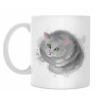 Серый кот, кошка