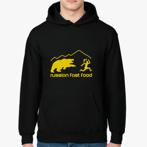 Толстовка худи с принтом Русский Фаст-Фуд