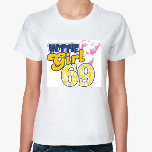 Классическая футболка с принтом Girl