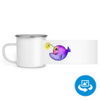 Кружка металлическая белая (круговая запечатка)