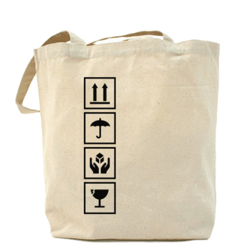 Сумка шоппер с принтом Осторожно, не бросать!