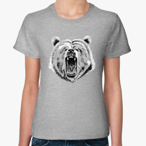 Женская футболка с принтом Медведь