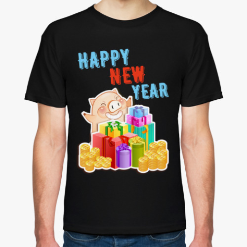 Футболка с принтом HAPPY NEW YEAR