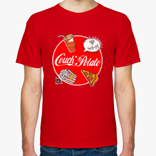 Футболка с принтом WiFi Pizza Popcorn Релакс