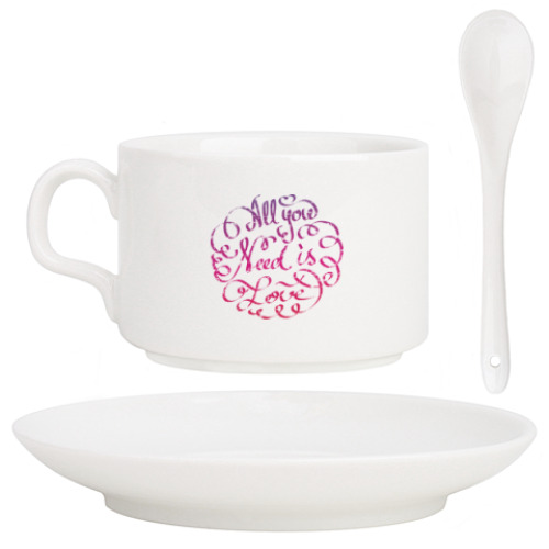 Кофейный набор с принтом All you need is love