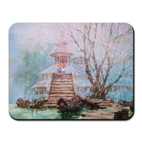 Коврик для мыши с принтом Весна в Китае