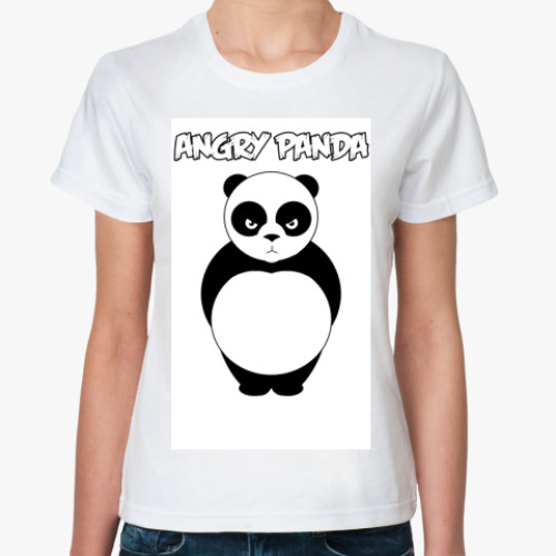 Классическая футболка с принтом  ANGRY PANDA