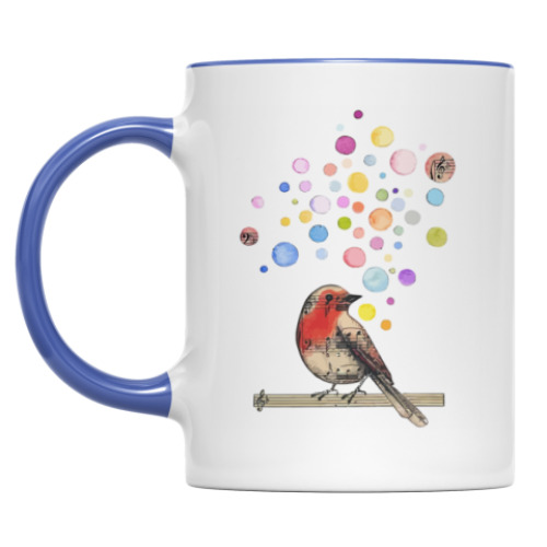 Кружка с принтом 'Певчая птица'