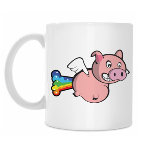 Кружка с принтом Fly Pig