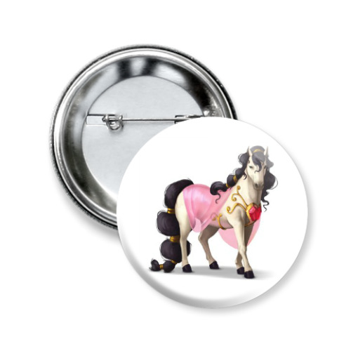 Значок 50мм с принтом Восточная лошадка