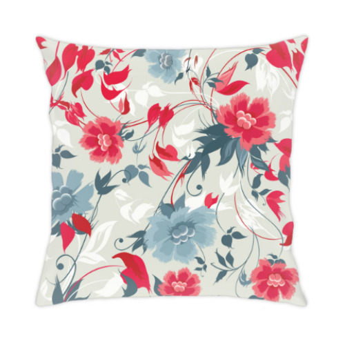 Подушка с принтом винтажные цветы