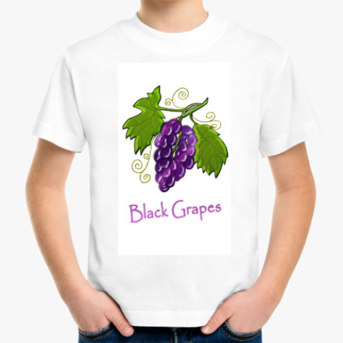 Детская футболка с принтом Виноград