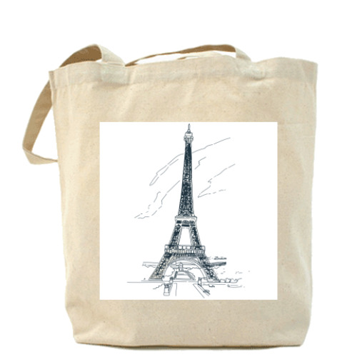 Сумка шоппер с принтом Париж