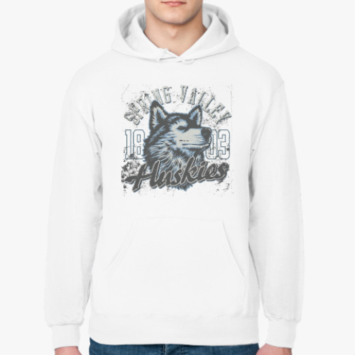 Толстовка худи с принтом хаски