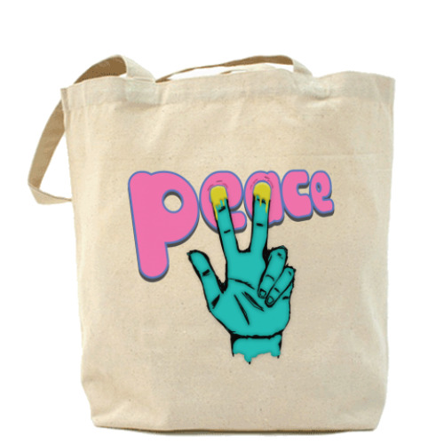 Сумка шоппер с принтом Y PEACE?