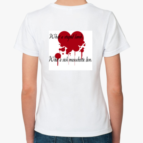 Классическая футболка с принтом двухсторонняя