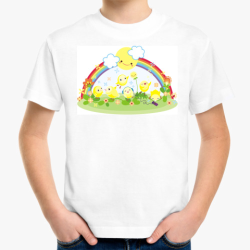 Детская футболка с принтом 'Цыплята'