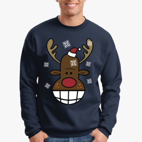 Свитшот с принтом Олень с улыбкой