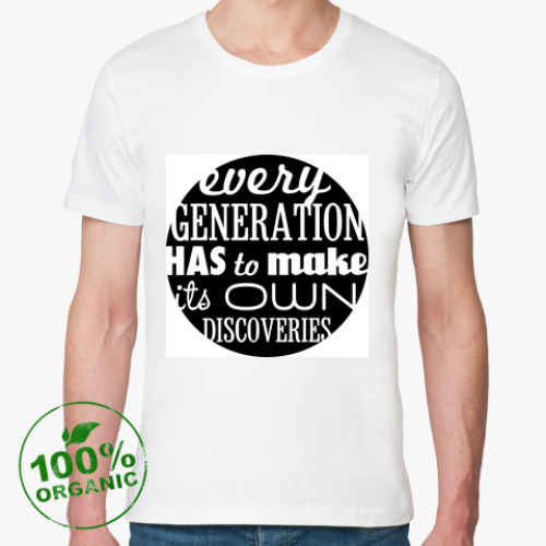 Футболка из органик-хлопка с принтом 'Discoveries'