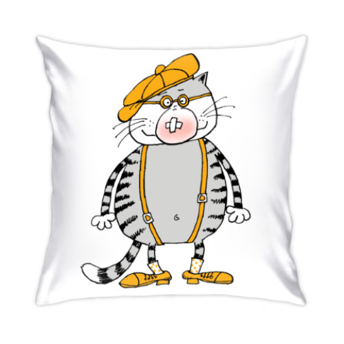 Подушка с принтом кот Трюндель