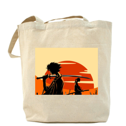 Сумка шоппер с принтом Samurai Champloo