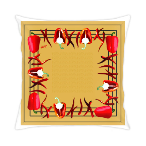 Подушка с принтом мягкие перцы