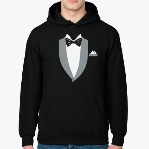 Толстовка худи с принтом Смокинг