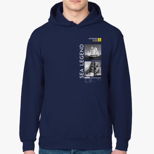 Толстовка худи с принтом БЕГУЩАЯ ПО ВОЛНАМ