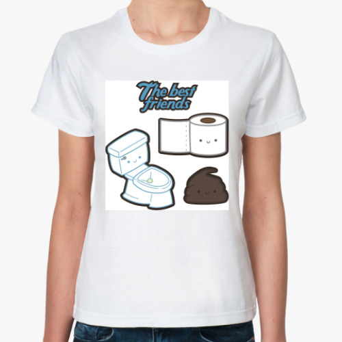 Классическая футболка с принтом The best friends