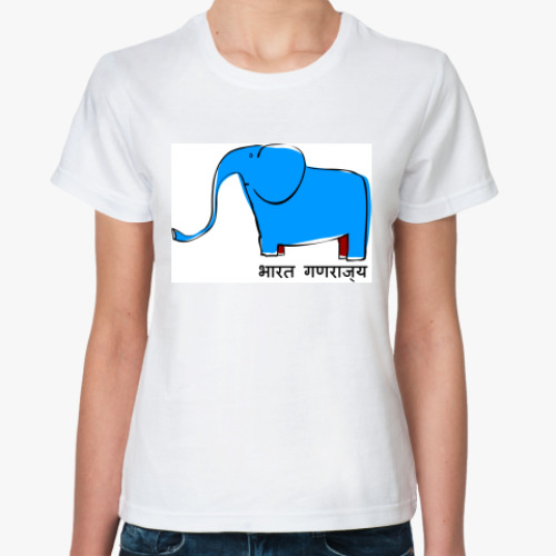 Классическая футболка с принтом ИНДИЯ