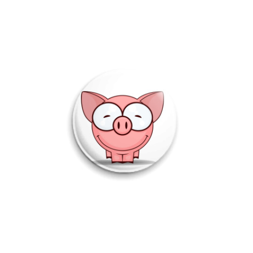 Значок 25мм с принтом  Pig