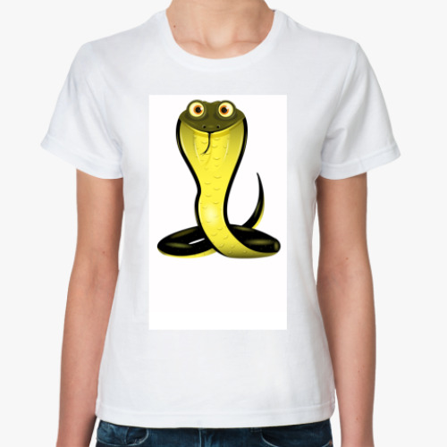 Классическая футболка с принтом Змея