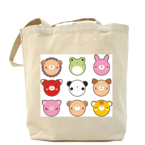 Сумка шоппер с принтом  'Пушистый кавай'