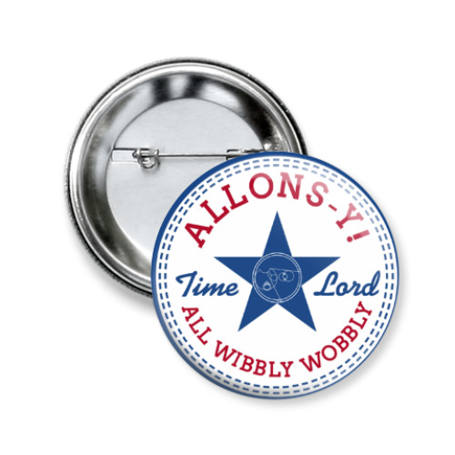 Значок 50мм с принтом Allons-y! Десятый Доктор Кто
