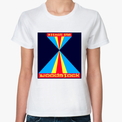 Классическая футболка с принтом attach the woodstock