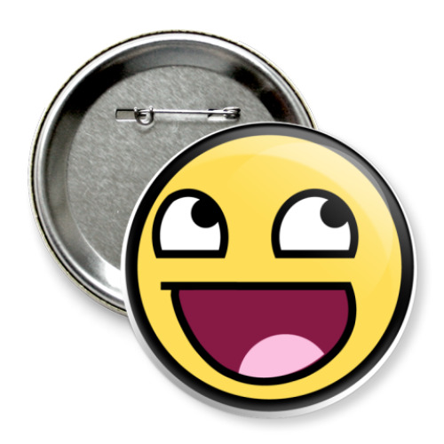 Значок 75мм с принтом awesome