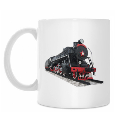 Кружка с принтом Паровоз Феликс Дзержинский и герб города Кургана