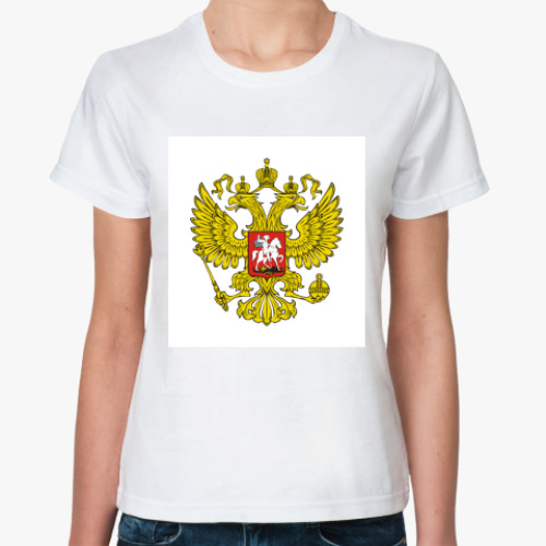 Классическая футболка с принтом Герб России