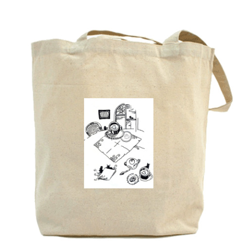 Сумка шоппер с принтом Кофе