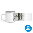 Кружка металлическая белая (круговая запечатка)