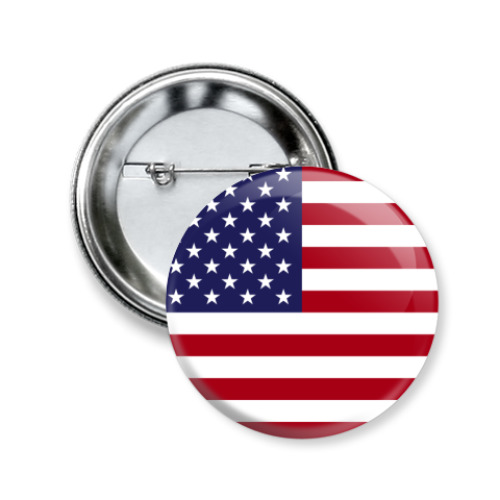 Значок 50мм с принтом США, USA, Америка