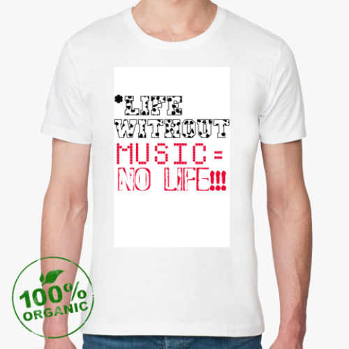 Футболка из органик-хлопка с принтом  Music