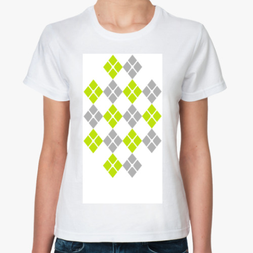 Классическая футболка с принтом Ромбики