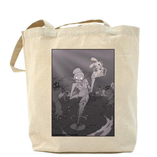 Сумка шоппер с принтом Джек и Кролик